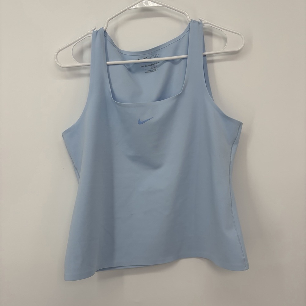 Nike Form Baby Blue Tank Top Womens Size Large Sleeveless Workout Gym‎ Yoga